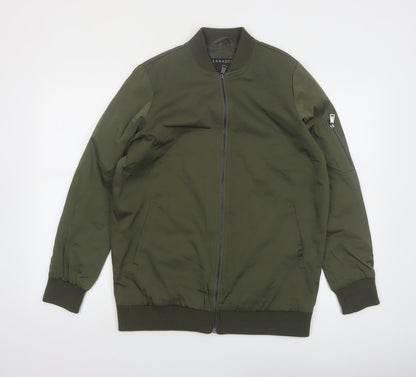Bernardo Men's Green Bomber Jacket S Lightweight Polyester Zip