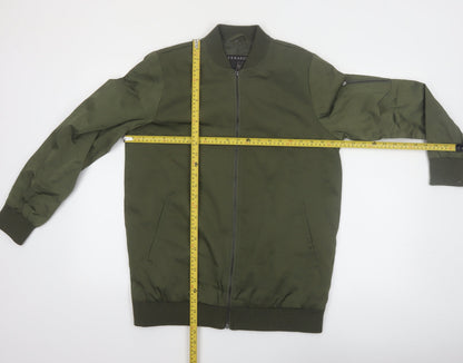 Bernardo Men's Green Bomber Jacket S Lightweight Polyester Zip