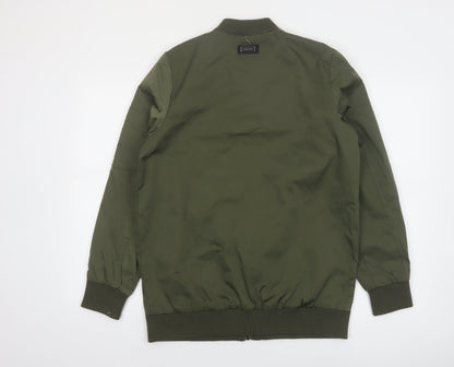 Bernardo Men's Green Bomber Jacket S Lightweight Polyester Zip