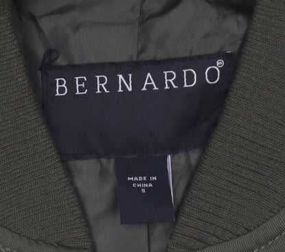 Bernardo Men's Green Bomber Jacket S Lightweight Polyester Zip