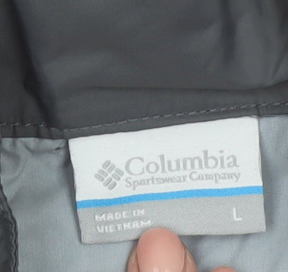 Columbia Men's Red Grey Lightweight Windbreaker Jacket Size L