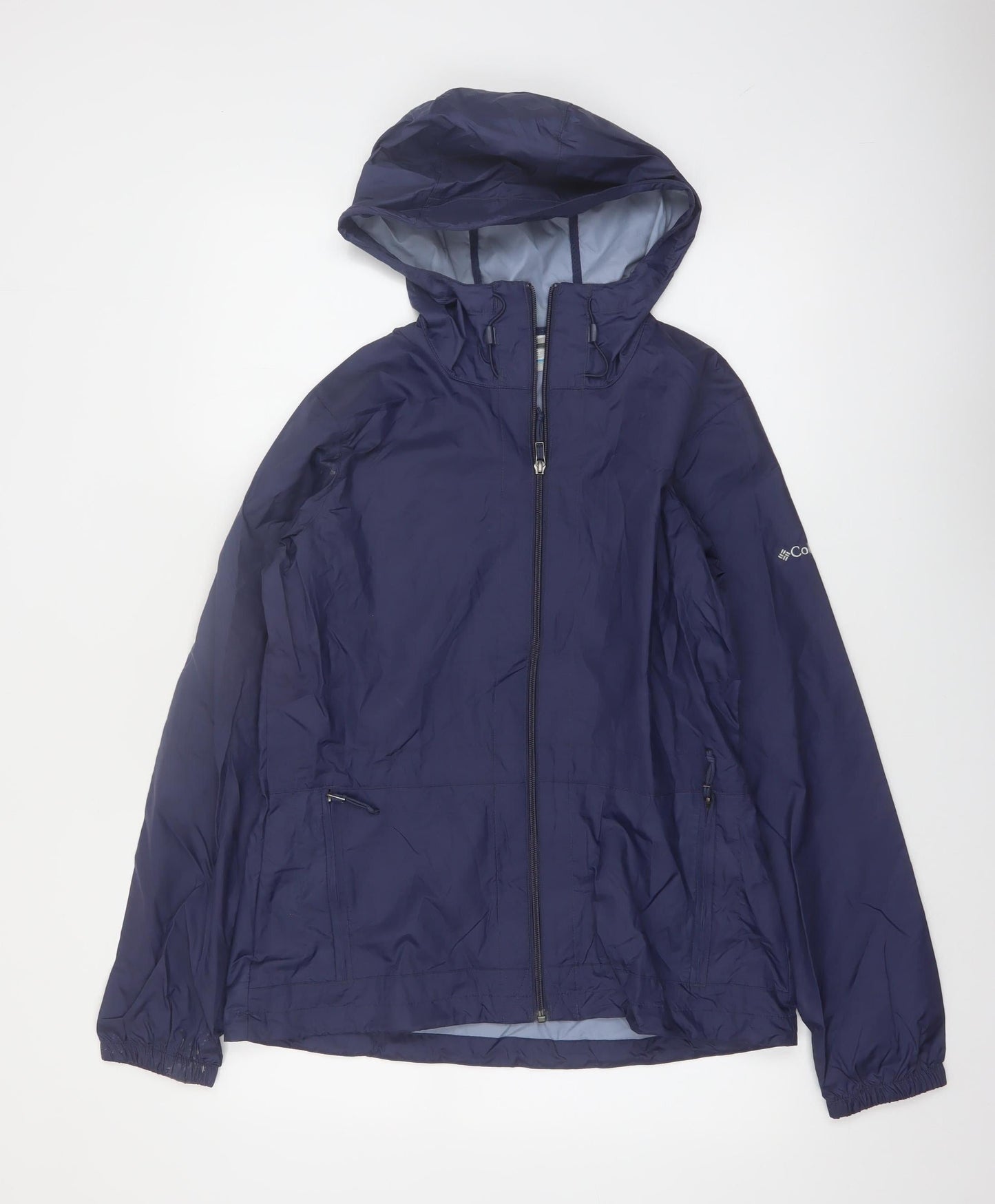 Columbia Women's Blue Waterproof Hooded Rain Jacket Size M