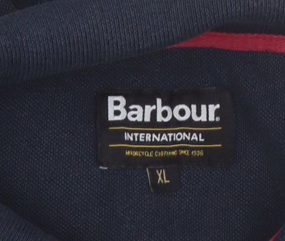 Barbour International Men's Blue XL Polo Shirt Cotton Short Sleeve