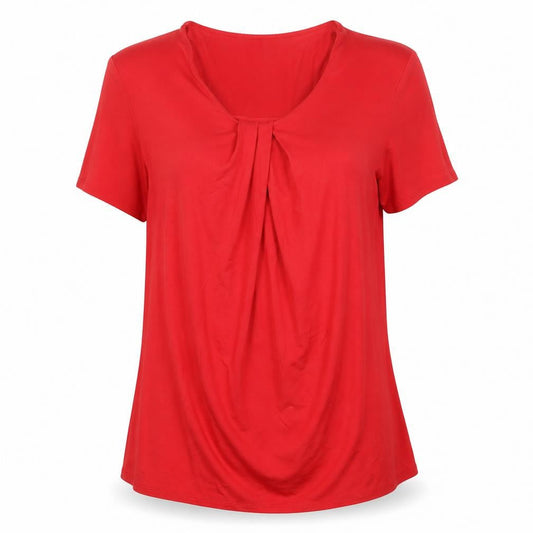 Windsmoor Womens Red Viscose Stretch Blouse Short Sleeve L