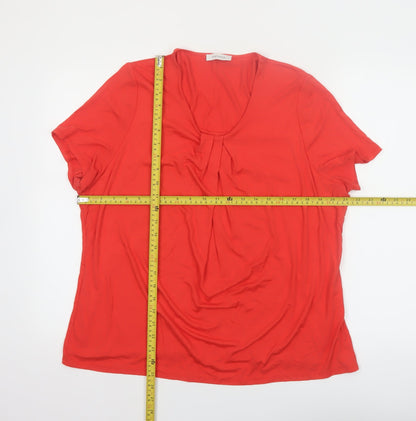 Windsmoor Womens Red Viscose Stretch Blouse Short Sleeve L