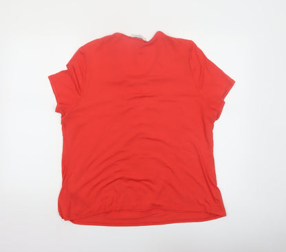 Windsmoor Womens Red Viscose Stretch Blouse Short Sleeve L