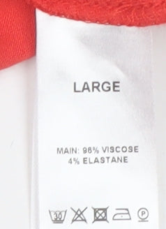 Windsmoor Womens Red Viscose Stretch Blouse Short Sleeve L