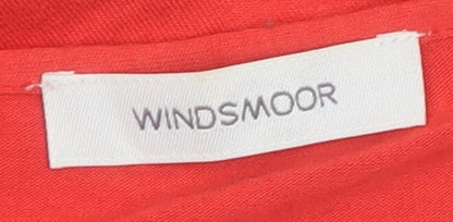 Windsmoor Womens Red Viscose Stretch Blouse Short Sleeve L