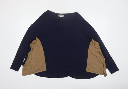 Mandarin Women’s Blue Colourblock Long Sleeve Blouse Size 12