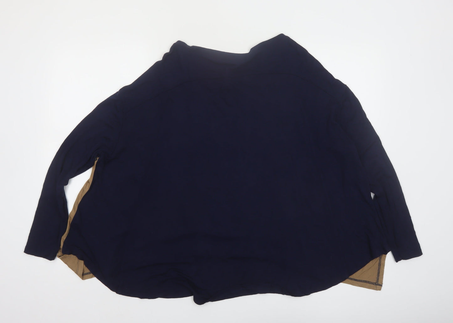 Mandarin Women’s Blue Colourblock Long Sleeve Blouse Size 12