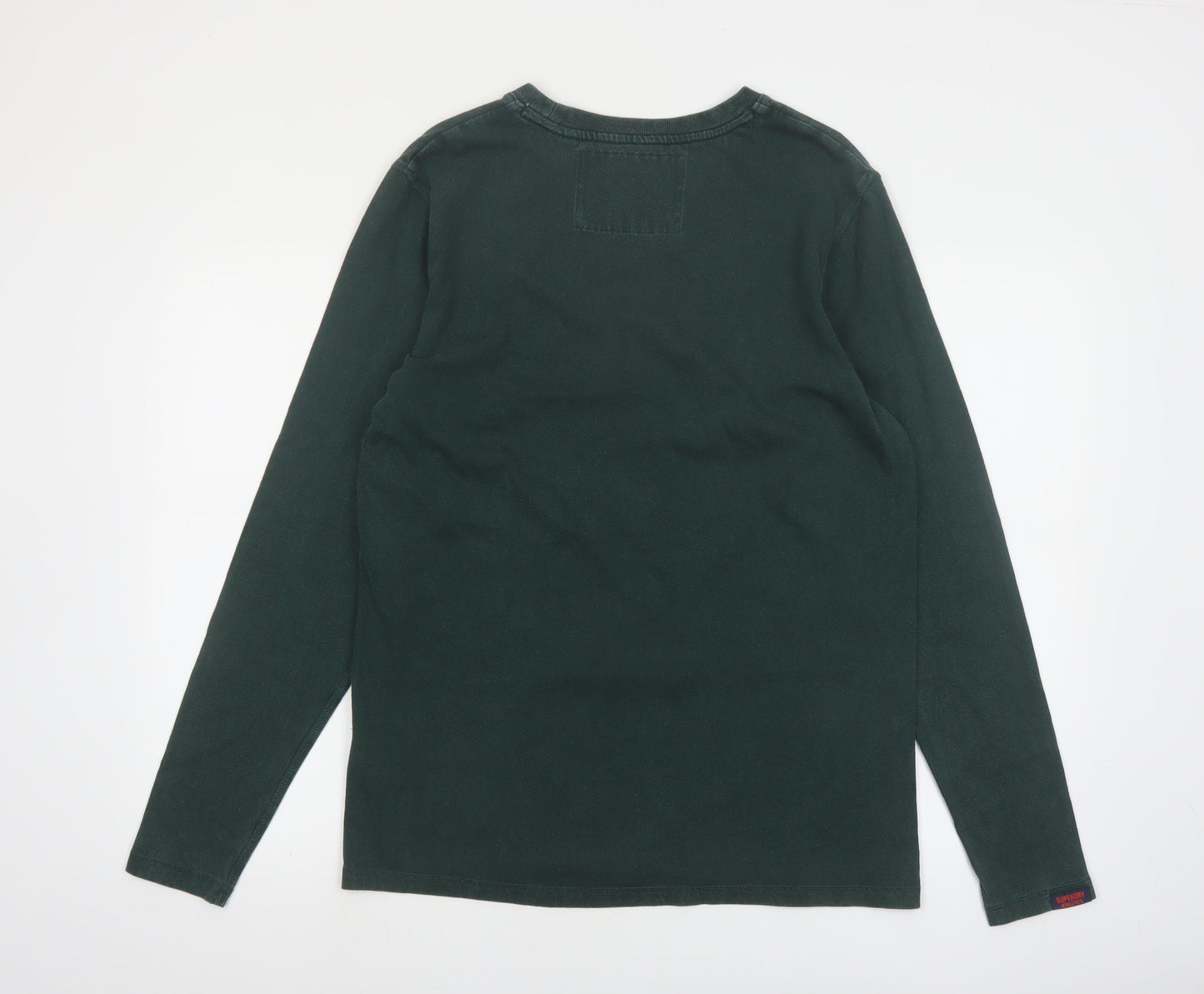 Superdry Men’s Green Athletic Long Sleeve Crew Neck Top Size M