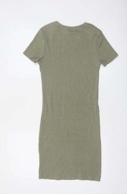 New Look Girls Green 915 T-Shirt Dress Age 14-15 Years Cotton Stretch