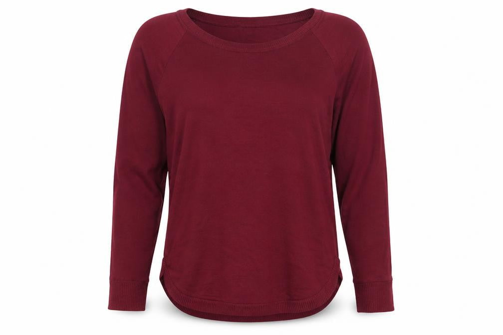 GAP Womens Red Long Sleeve Crew Neck Cotton Blend T-Shirt M
