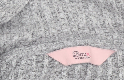 Boux Avenue Women Grey Full Zip Hooded Ribbed Sweatshirt UK 8