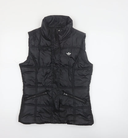 Adidas Women's Black Puffer Waistcoat Size 12 Quilted Zip Gilet