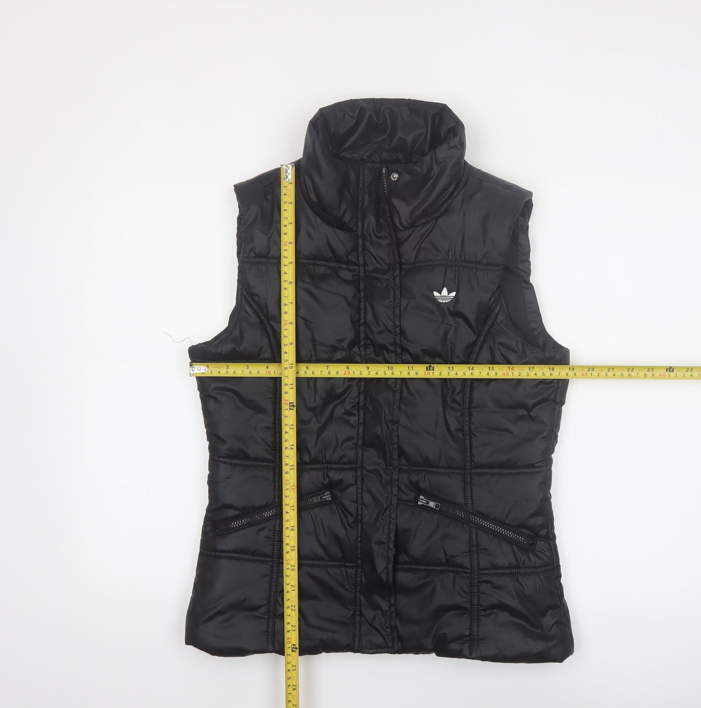 Adidas Women's Black Puffer Waistcoat Size 12 Quilted Zip Gilet