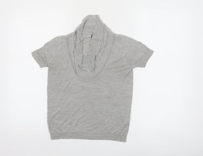 Armani Jeans Women's Grey Cowl Neck Short Sleeve Top Size 6
