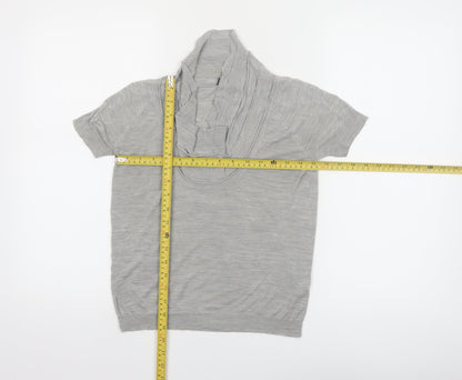 Armani Jeans Women's Grey Cowl Neck Short Sleeve Top Size 6