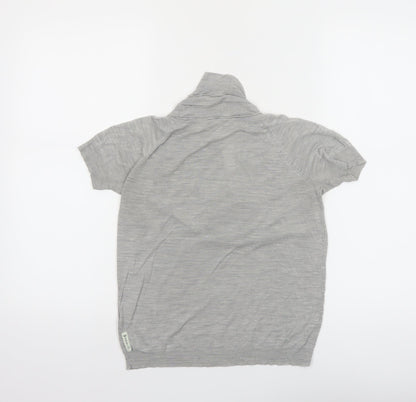 Armani Jeans Women's Grey Cowl Neck Short Sleeve Top Size 6