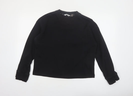 DKNY Sport Women's Black Cotton Blend Crew Neck Pullover Sweatshirt M