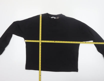 DKNY Sport Women's Black Cotton Blend Crew Neck Pullover Sweatshirt M