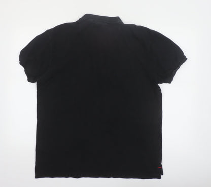 Kangol Men's Black XL Polo Shirt 100% Cotton Casual Top