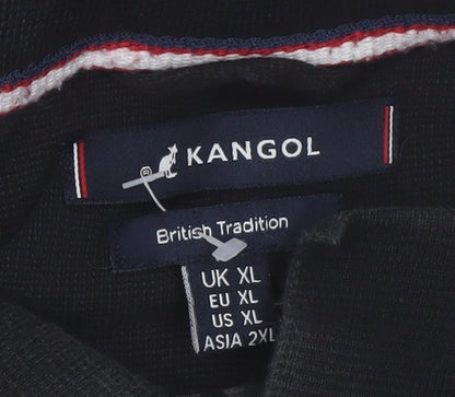 Kangol Men's Black XL Polo Shirt 100% Cotton Casual Top