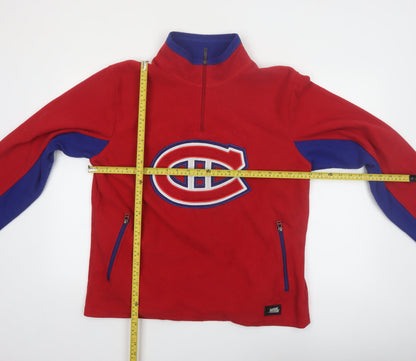 NHL Men’s Red & Blue 1/4 Zip Fleece Sweatshirt Large