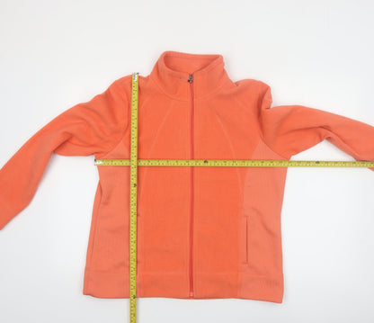 IZOD Womens Orange Fleece Full Zip Jacket Size L