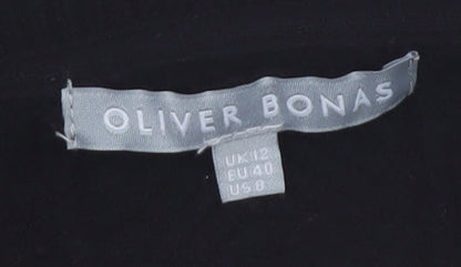 Oliver Bonas Women’s Black Stripe Crew Neck Knit Jumper UK 12