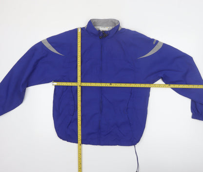 Reebok Women's Blue Windbreaker Jacket Size 12 Reflective Lightweight
