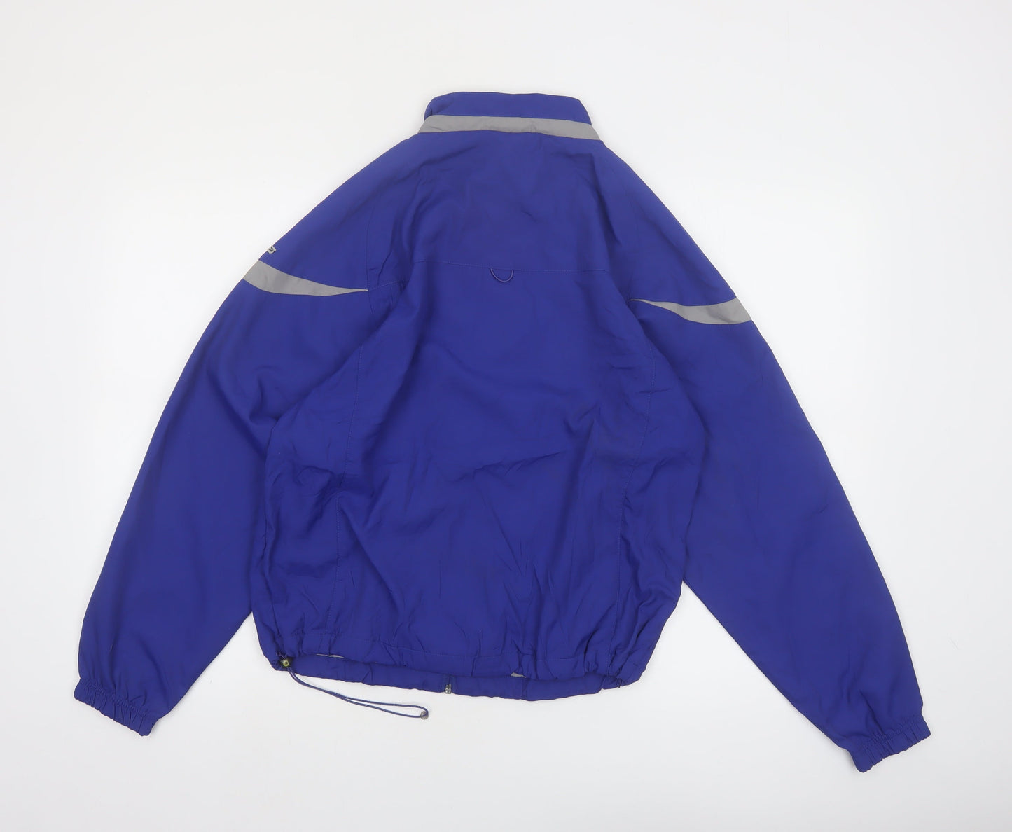 Reebok Women's Blue Windbreaker Jacket Size 12 Reflective Lightweight