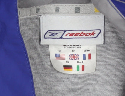 Reebok Women's Blue Windbreaker Jacket Size 12 Reflective Lightweight