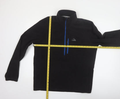L.L.Bean Men's Black Fleece 1/4 Zip Pullover Sweatshirt L Regular