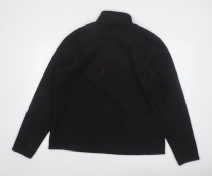 L.L.Bean Men's Black Fleece 1/4 Zip Pullover Sweatshirt L Regular