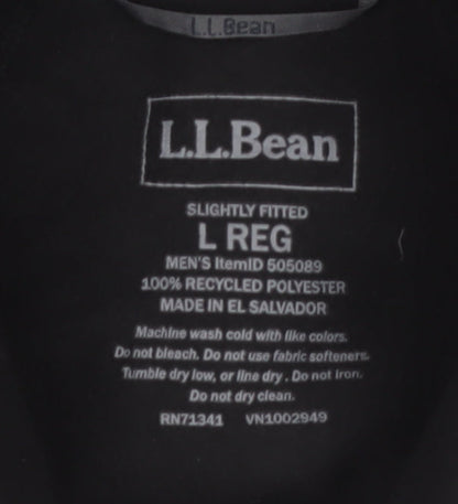 L.L.Bean Men's Black Fleece 1/4 Zip Pullover Sweatshirt L Regular