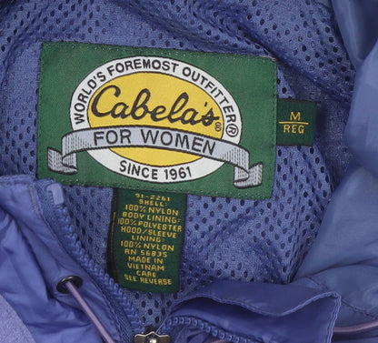 Cabela's Women's Blue Waterproof Hooded Rain Jacket Size M Regular