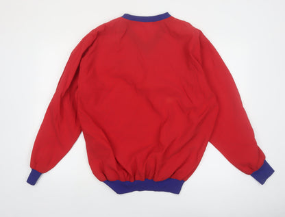Starbus Weather Screen Men’s Red V-Neck Pullover Sweatshirt S Vintage