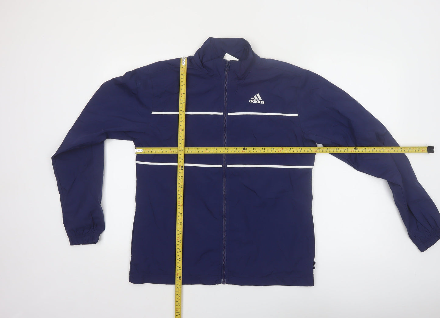 Adidas Men's Blue Small Windbreaker Jacket Lightweight Zip Sportswear