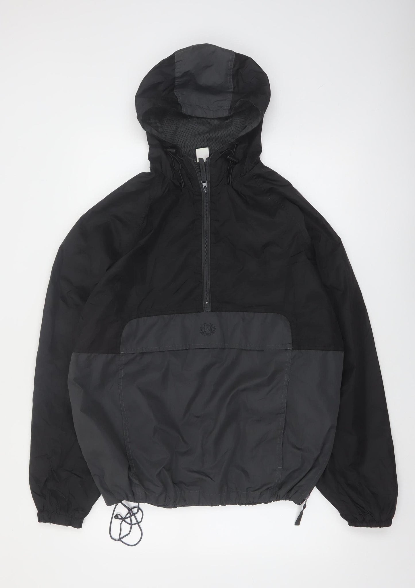 Courir Men's Black S Hooded 1/4 Zip Windbreaker Jacket