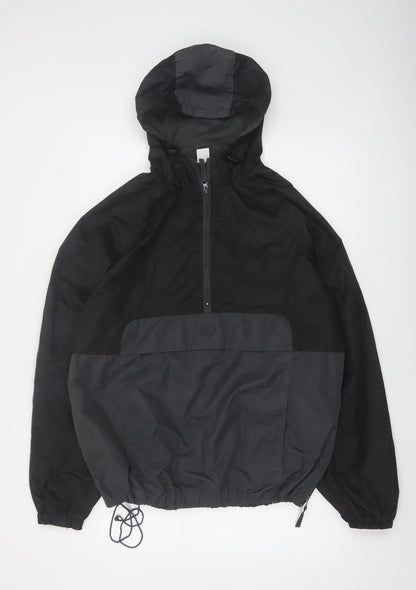Courir Men's Black S Hooded 1/4 Zip Windbreaker Jacket
