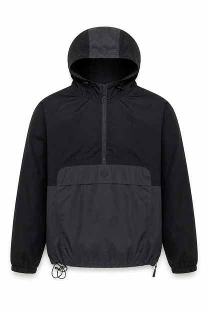 Courir Men's Black S Hooded 1/4 Zip Windbreaker Jacket