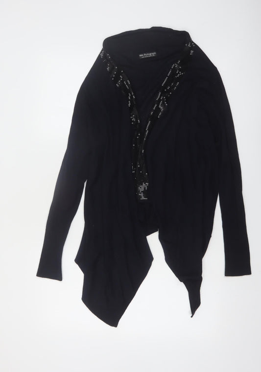 Marks and Spencer Women Black Sequin Trim Cardigan Size 14