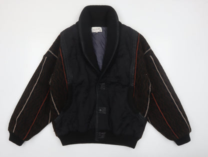 Carlo II Men's Black XL Retro Shawl Collar Bomber Jacket