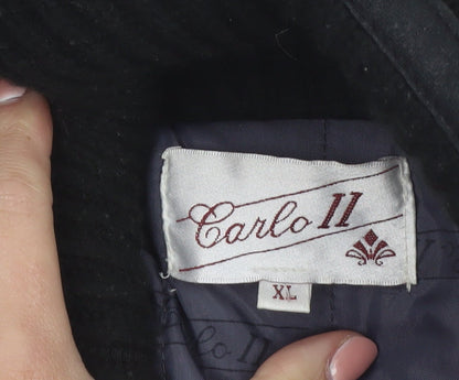 Carlo II Men's Black XL Retro Shawl Collar Bomber Jacket