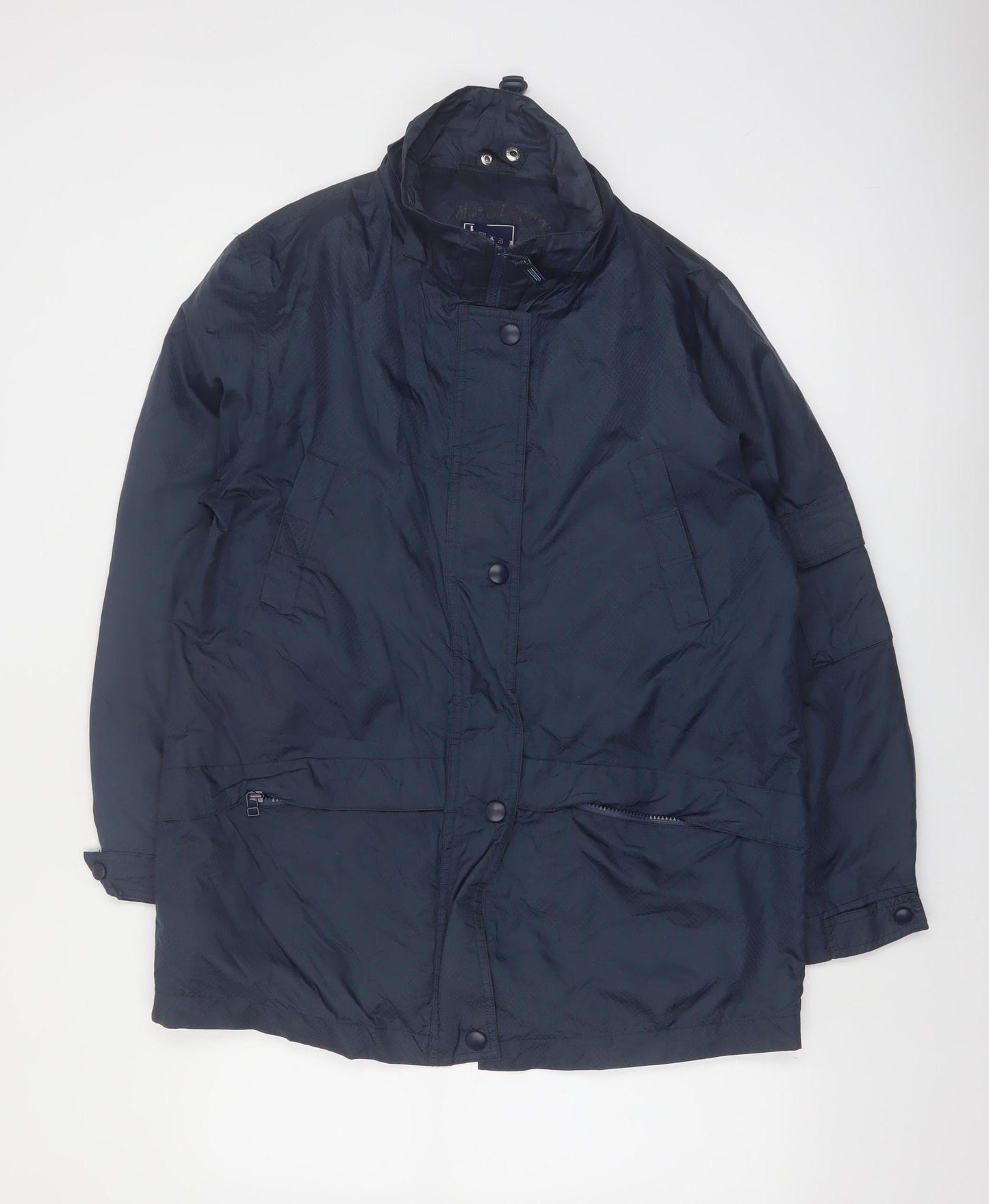 B.U.M Equipment Men's Blue Nylon Parka Jacket Size S Hooded