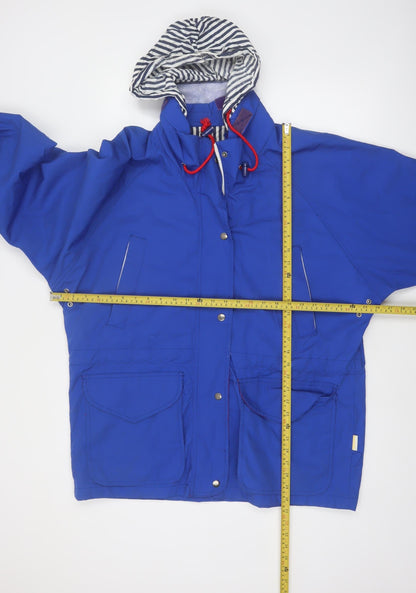 Izzi Spirit Women's Blue Hooded Parka Jacket L Vintage Outdoor Style