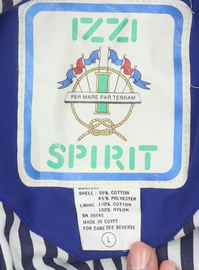 Izzi Spirit Women's Blue Hooded Parka Jacket L Vintage Outdoor Style