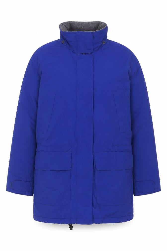Lands' End Women's Blue Mid-Length Parka Jacket M 10-12 Insulated Nylon