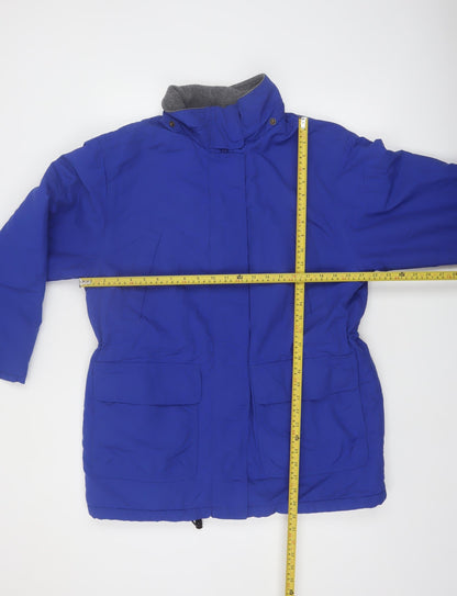 Lands' End Women's Blue Mid-Length Parka Jacket M 10-12 Insulated Nylon